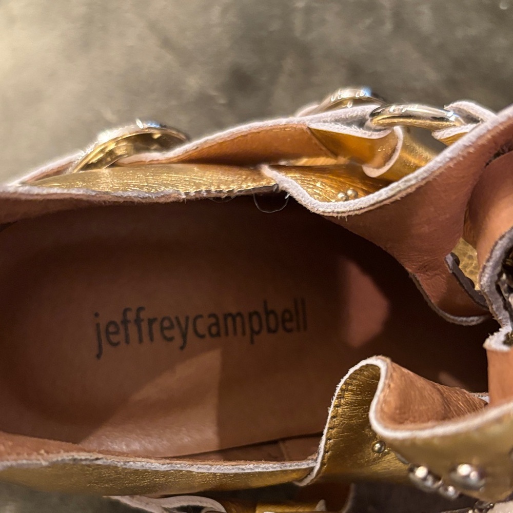 Jeffrey Campbell Gold Ankle Boots with Silver Accents - Picture 6 of 6